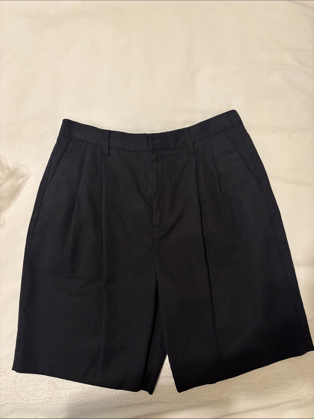 Madewell Black Elastic-Waist Pleated Shorts -Sz 4